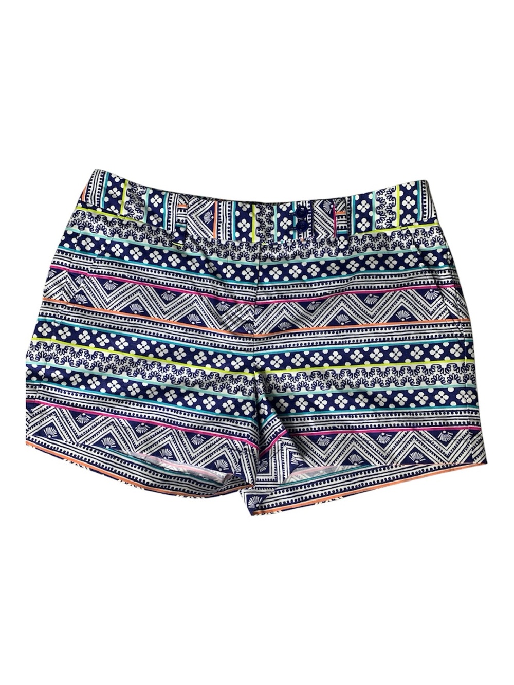 Vineyard Vines Cotton Navy Multi-Pattern Preppy artsy vibrant shorts size 4